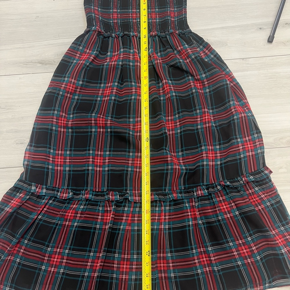 Draper James Kimberly Smocked Midi Dress in Georgia Plaid Preppy Ruffle Sz S - Picture 8 of 10